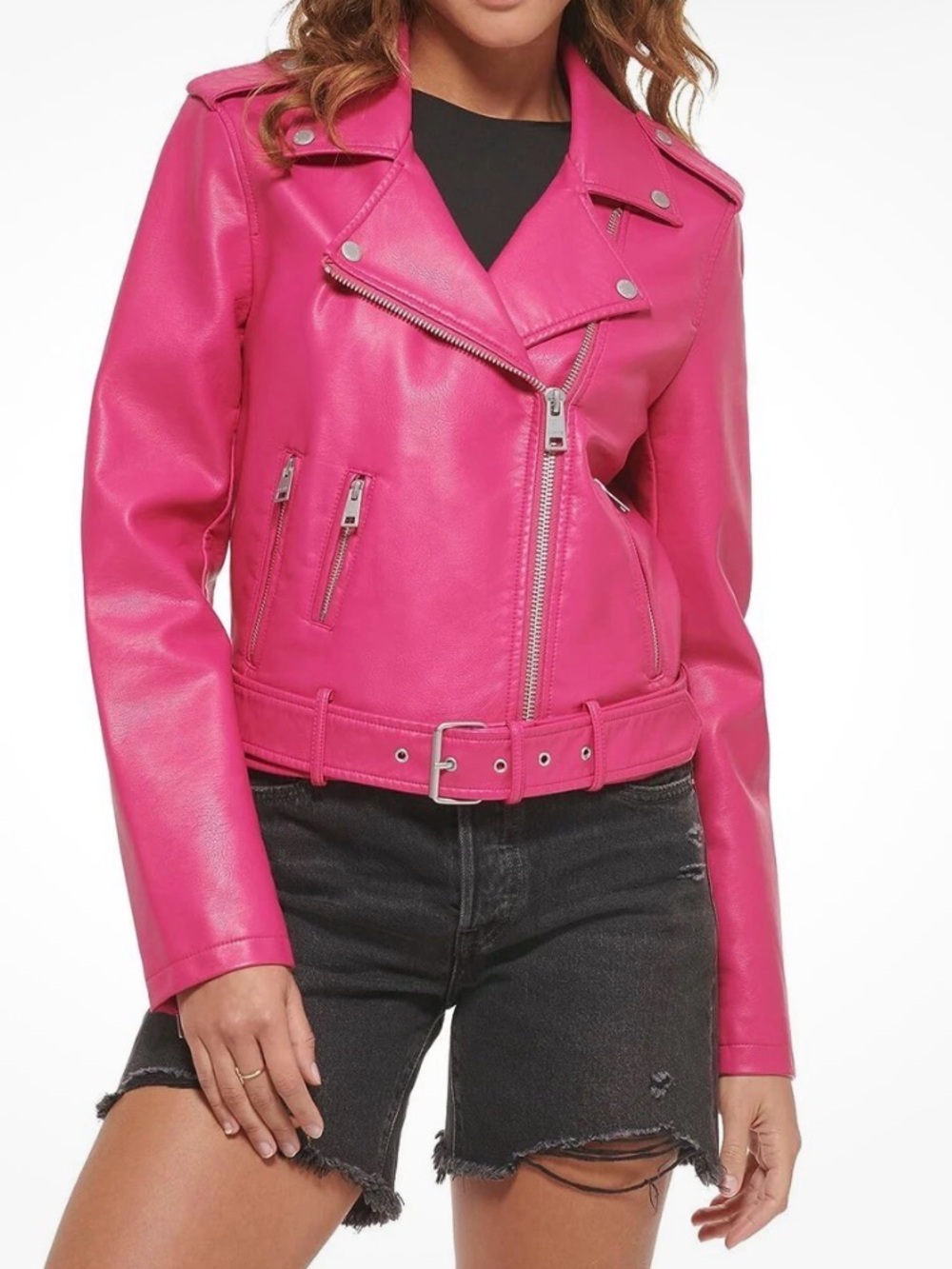 Levi's Hot Pink Moto Faux Leather Jacket